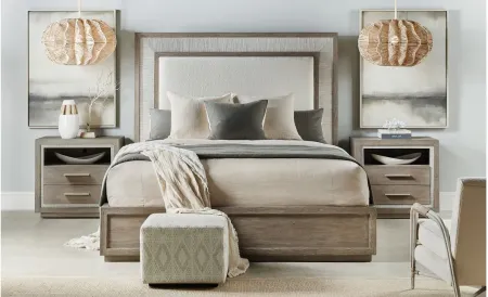 Serenity Upholstered California King Panel Bed in Malibu Coral by Hooker Furniture