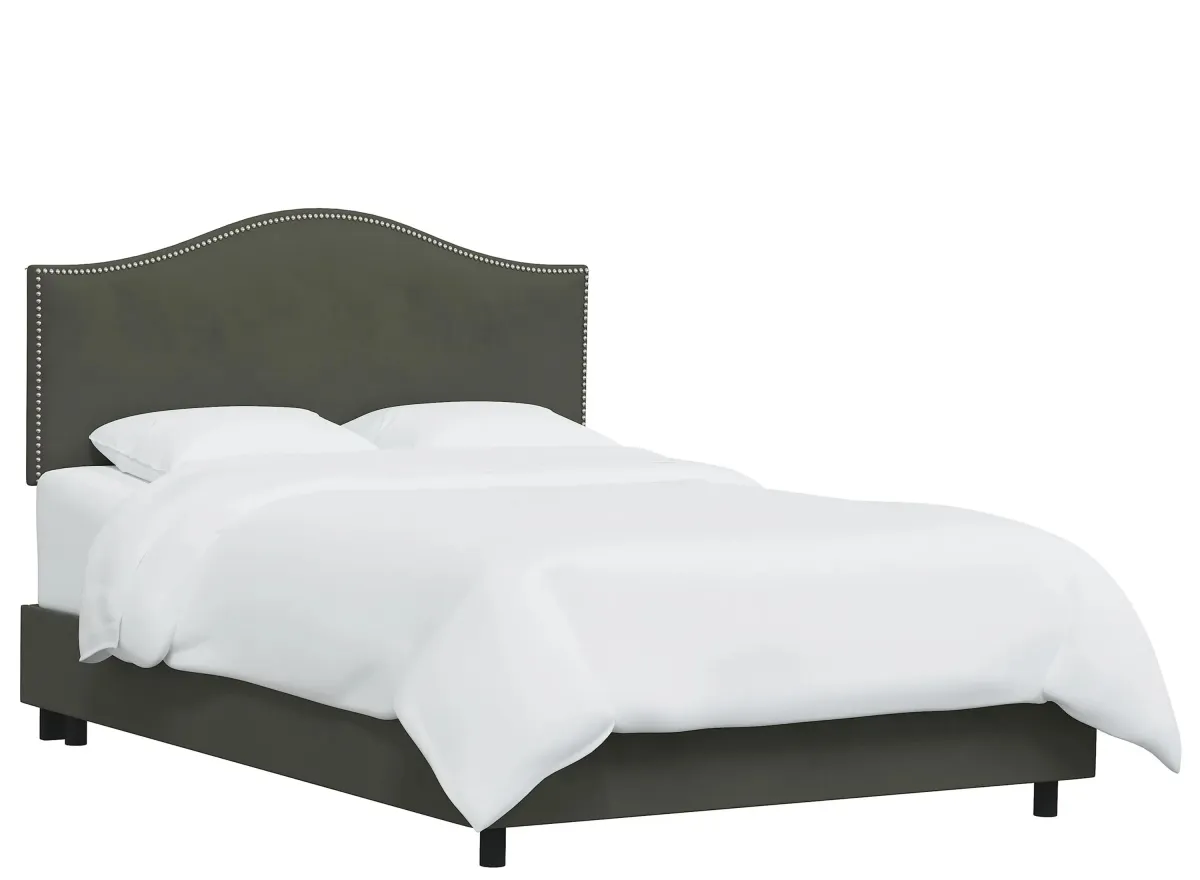 Alexander Bed in Velvet Pewter by Skyline