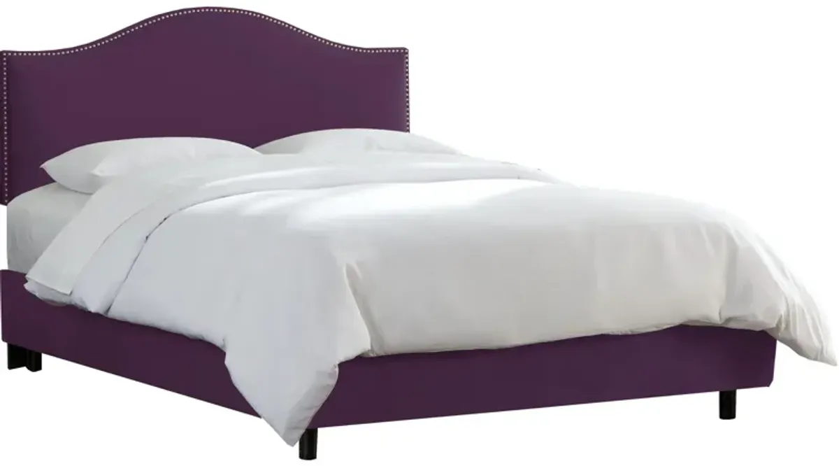 Alexander Bed in Velvet Aubergine by Skyline