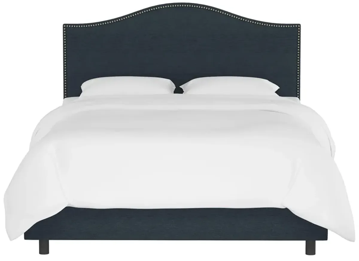 Alexander Bed in Linen Navy by Skyline