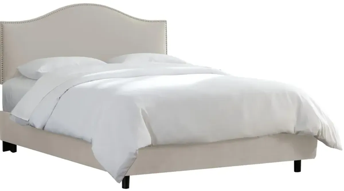 Alexander Bed in Velvet Light Gray by Skyline