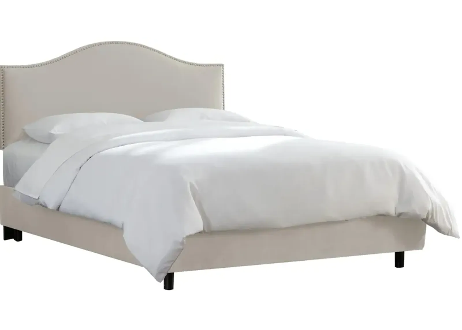 Alexander Bed in Velvet Light Gray by Skyline