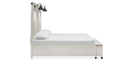 Harper Springs Panel Storage Bed with Lighting in Silo White by Magnussen Home