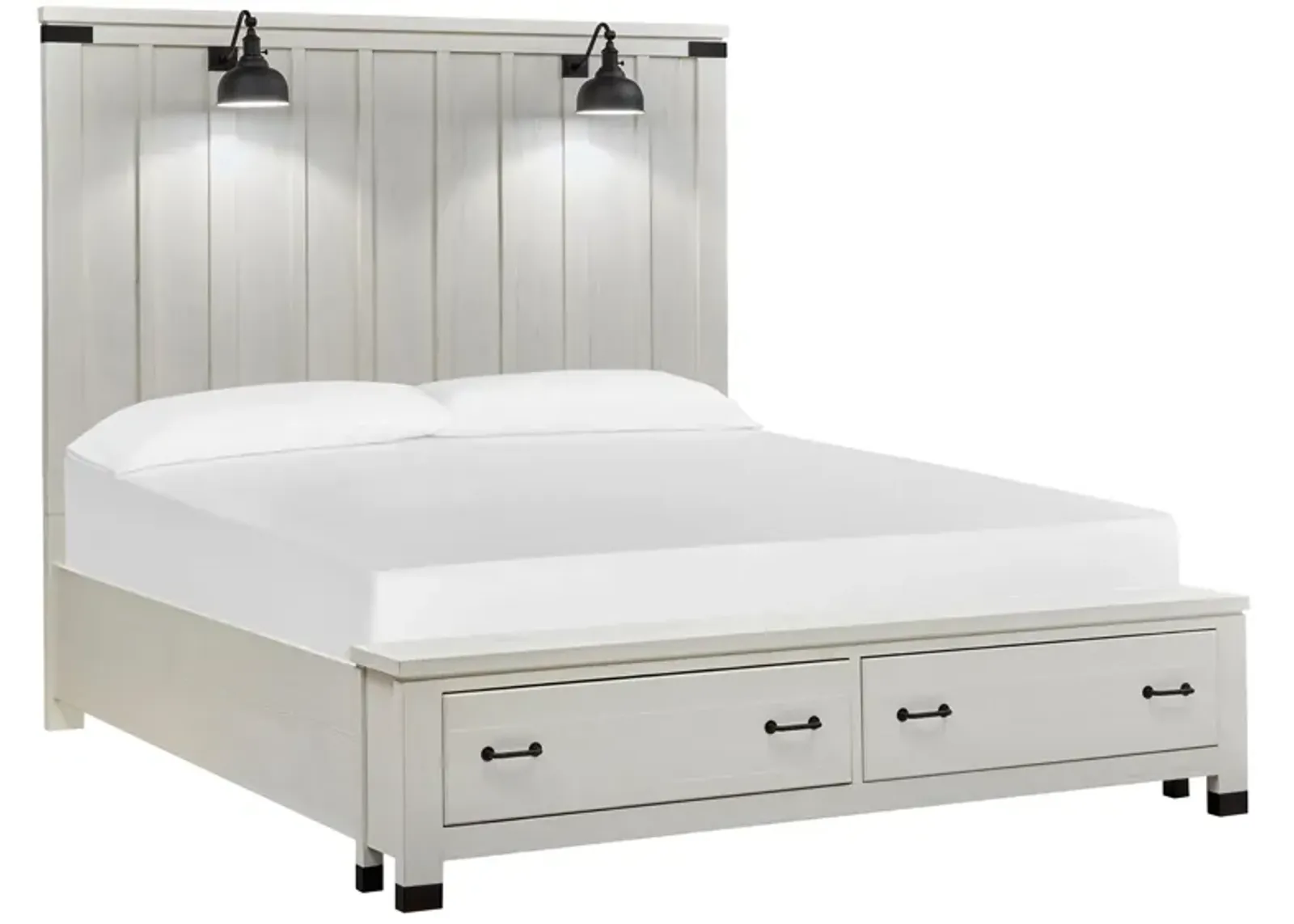 Harper Springs Panel Storage Bed with Lighting