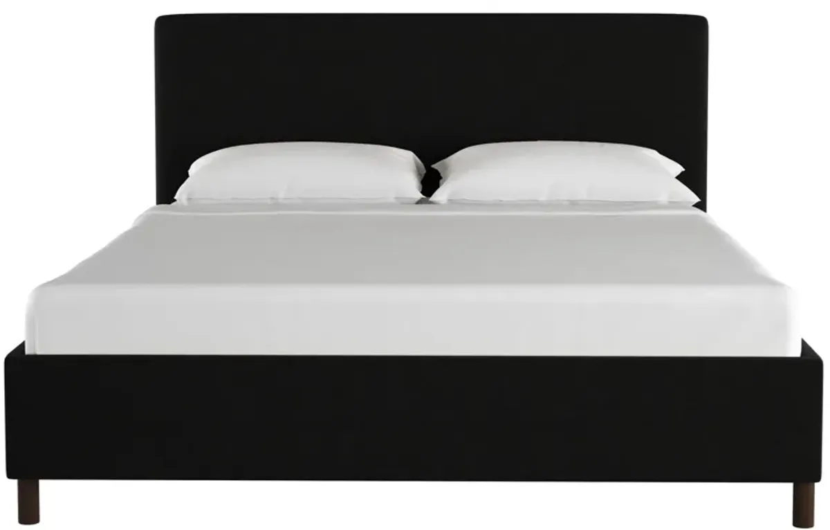 Valerie Platform Bed in Linen Black by Skyline