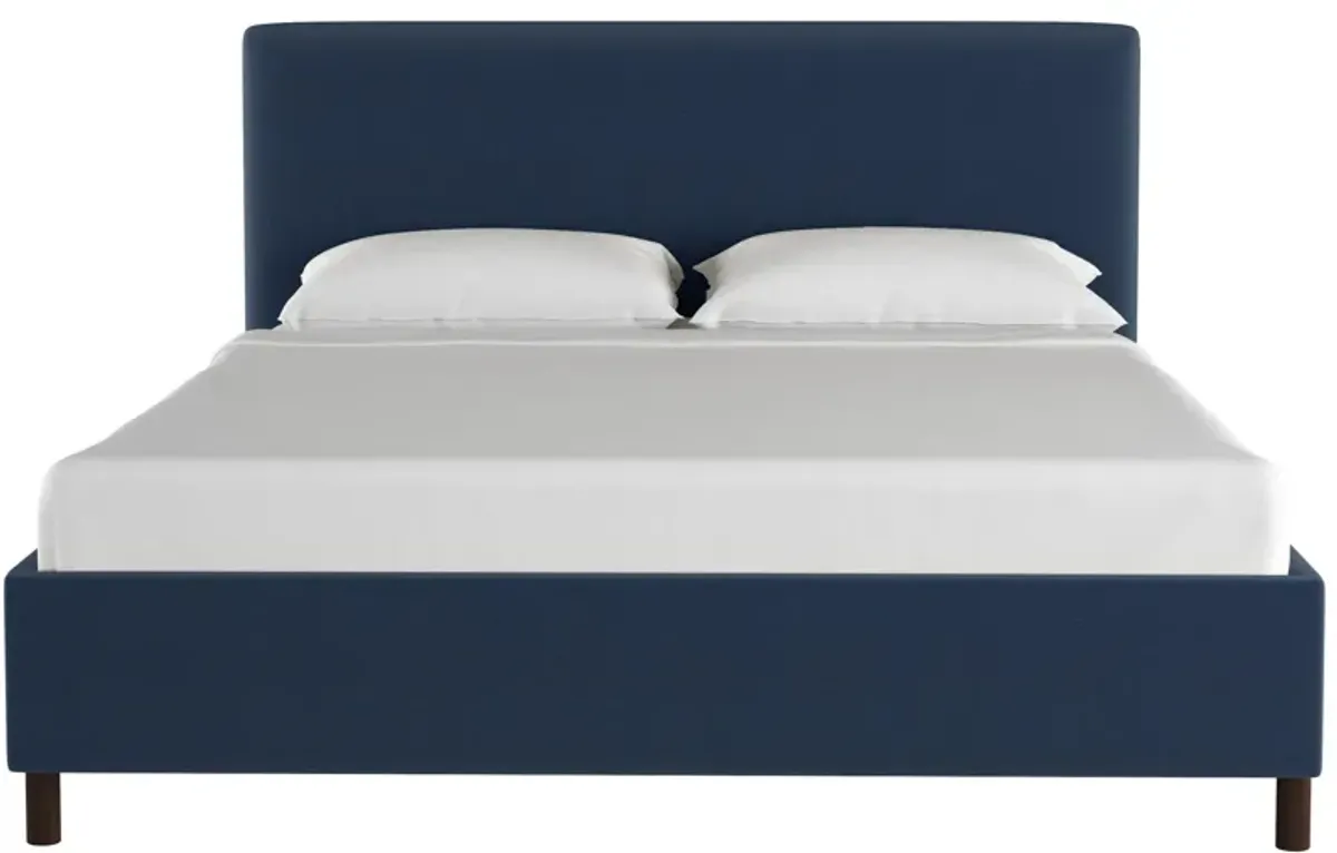 Valerie Platform Bed in Linen Navy by Skyline