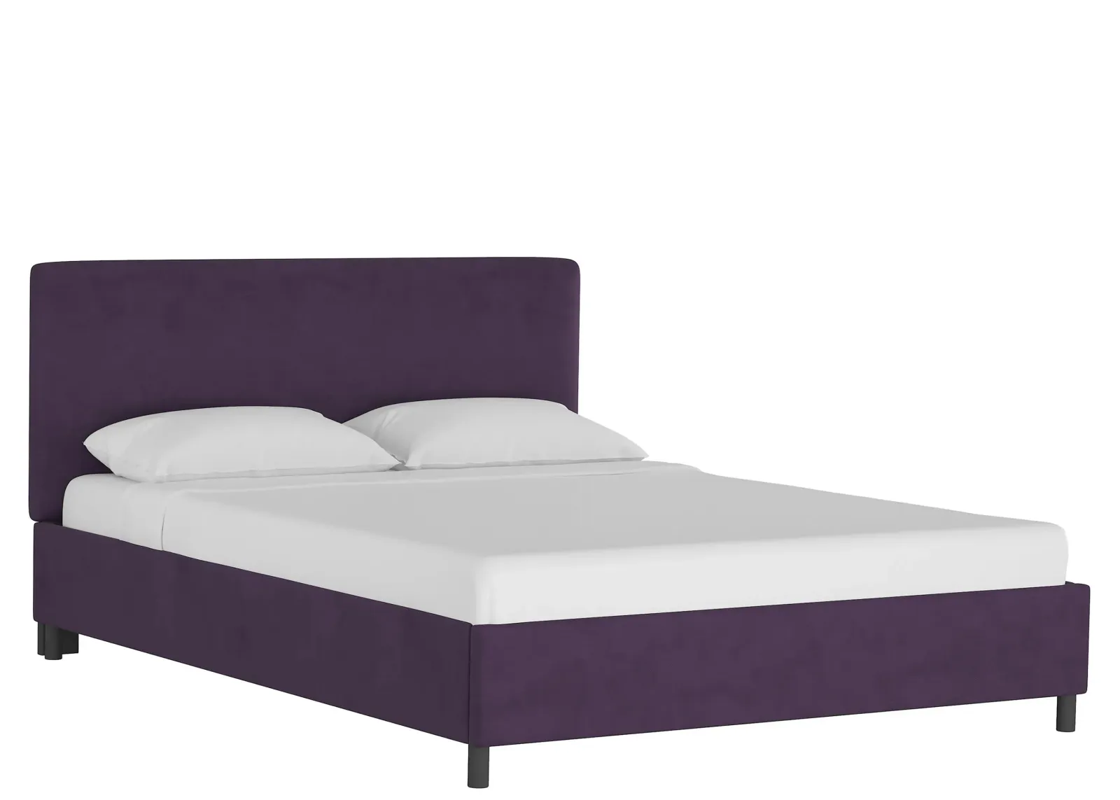 Valerie Platform Bed in Velvet Aubergine by Skyline