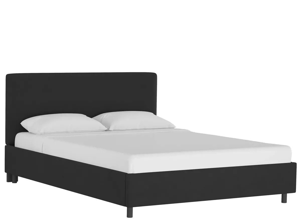 Valerie Platform Bed in Velvet Black by Skyline