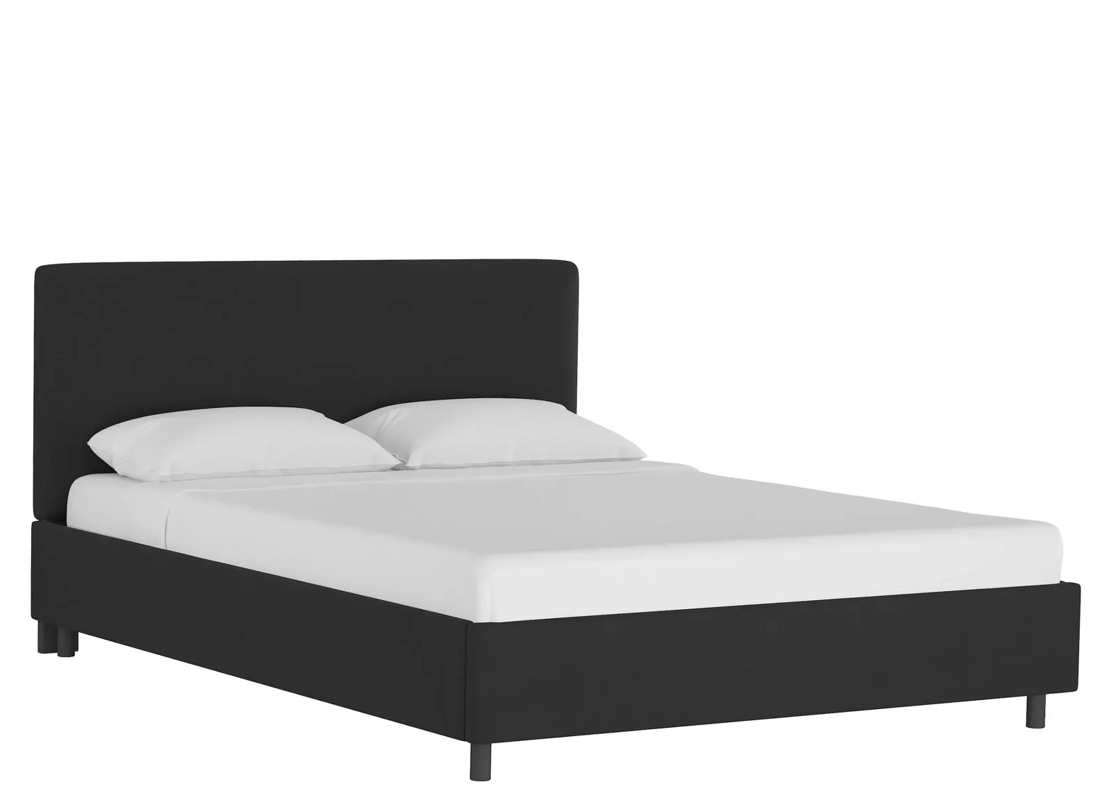 Valerie Platform Bed in Velvet Black by Skyline