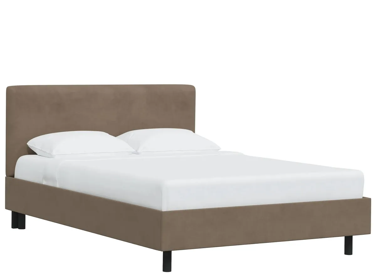 Valerie Platform Bed in Velvet Cocoa by Skyline