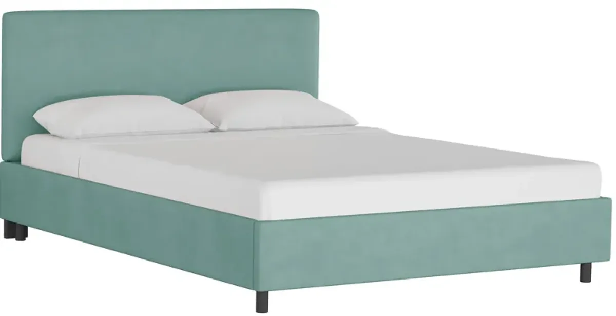 Valerie Platform Bed in Velvet Caribbean by Skyline