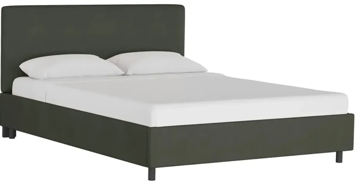 Valerie Platform Bed in Velvet Pewter by Skyline