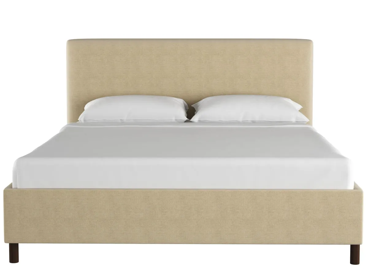 Valerie Platform Bed in Linen Sandstone by Skyline