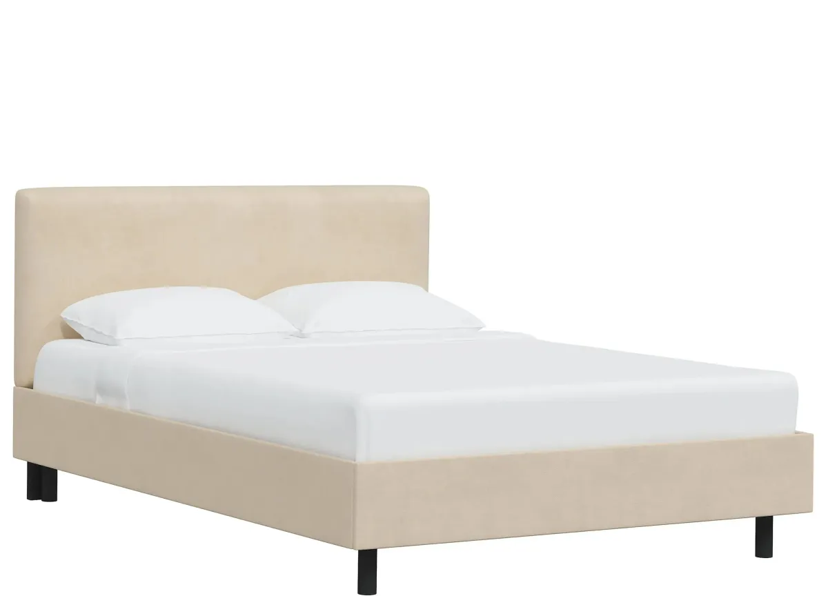 Valerie Platform Bed in Velvet Buckwheat by Skyline