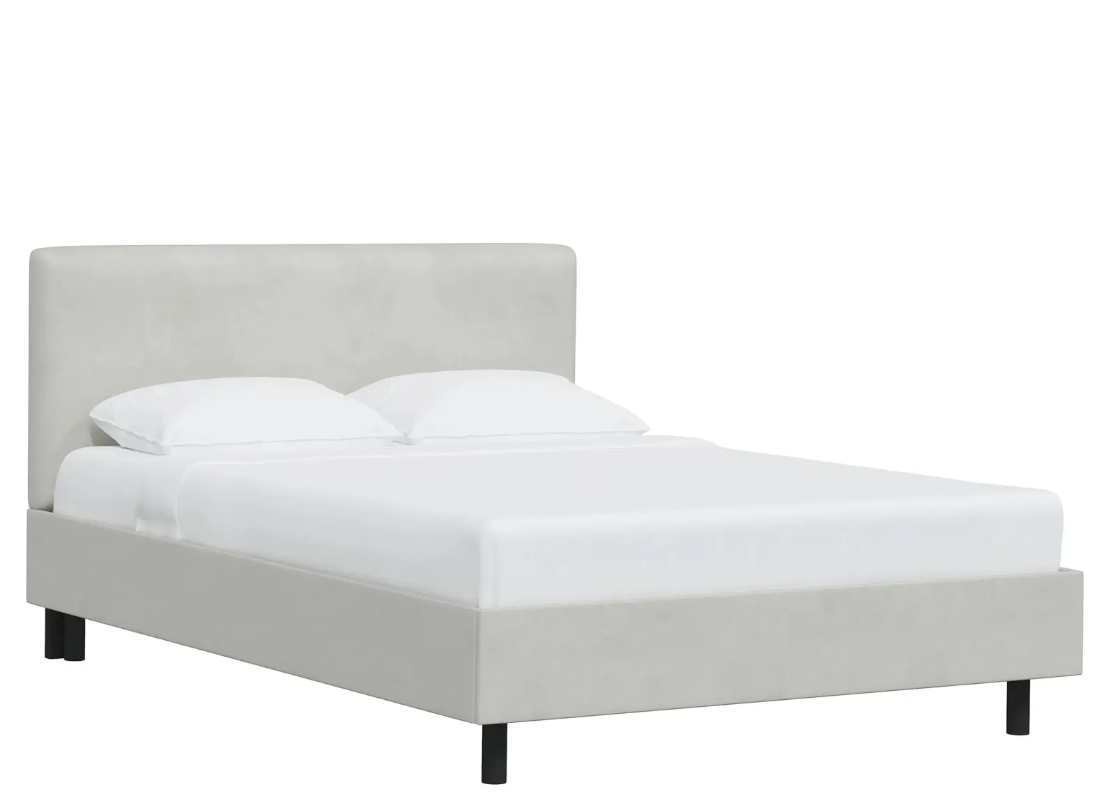 Valerie Platform Bed in Velvet Light Gray by Skyline