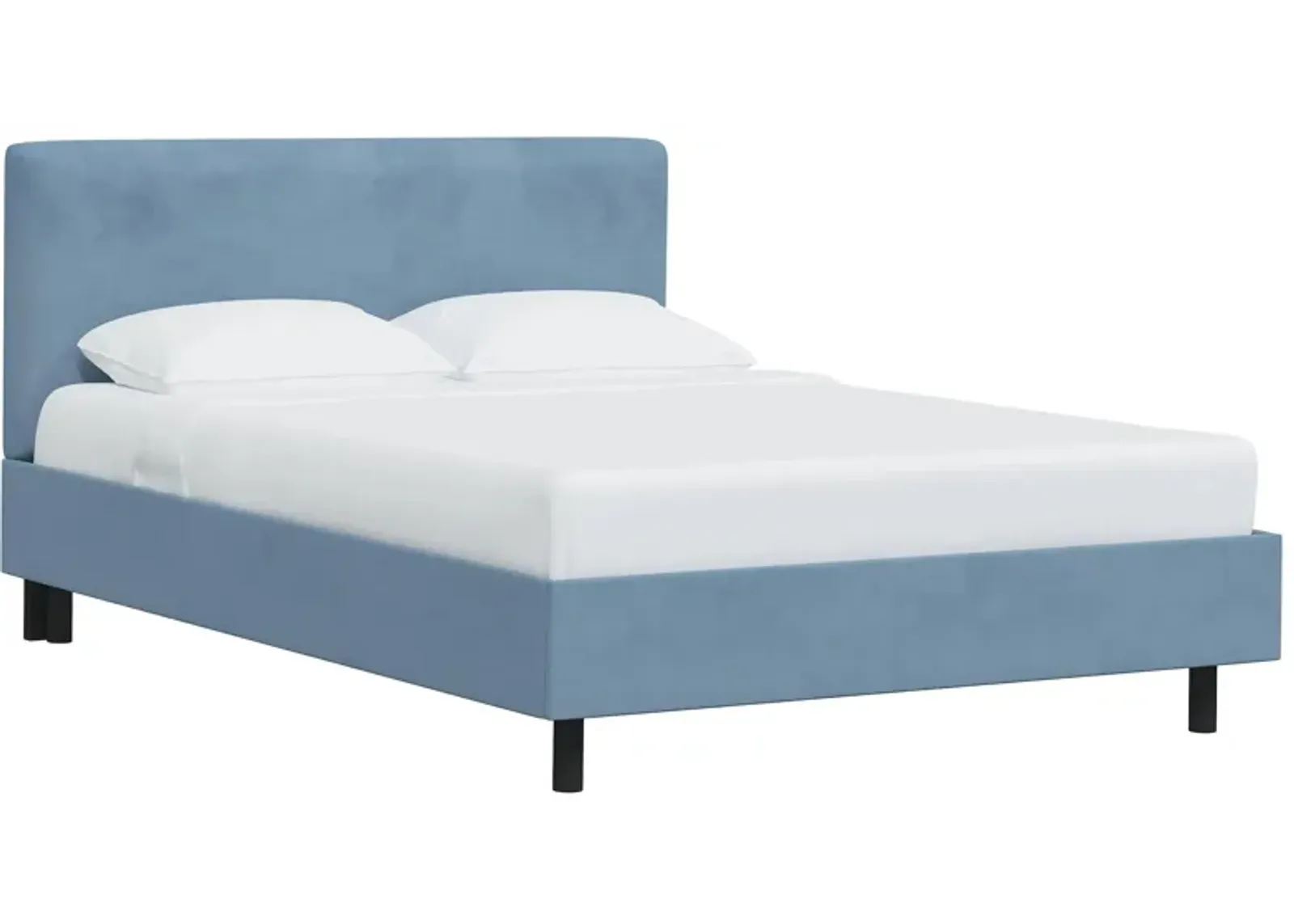 Valerie Platform Bed in Velvet Ocean by Skyline