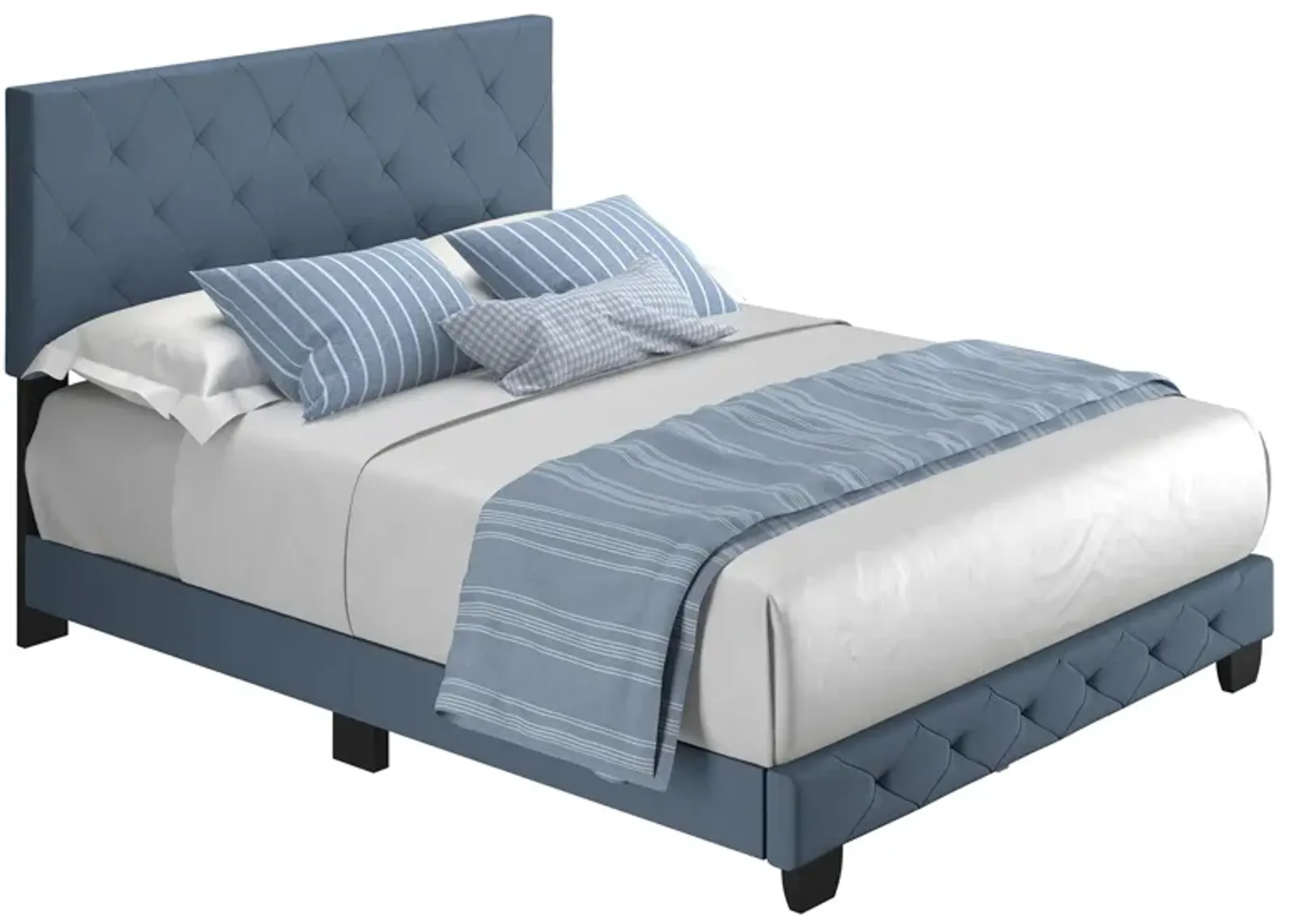 Caldwell Fabric Platform Bed in Blue by Boyd Flotation