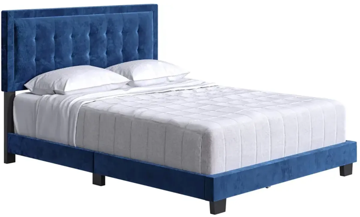 Paterson Velvet Touch Platform Bed in Blue by Boyd Flotation