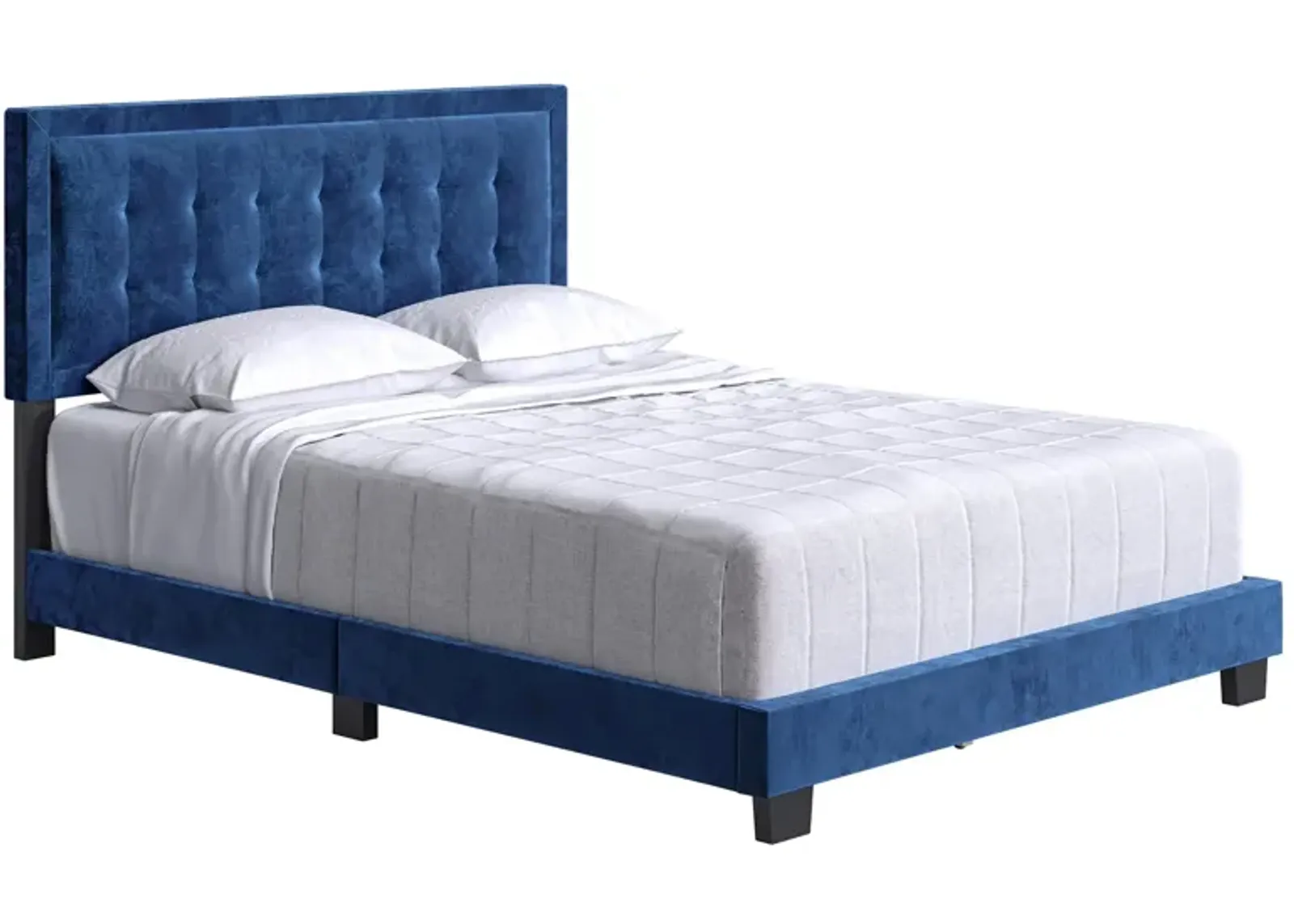 Paterson Velvet Touch Platform Bed in Blue by Boyd Flotation