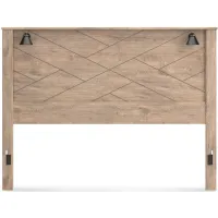 Oakley Panel Headboard with Lights in Light Brown by Ashley Furniture