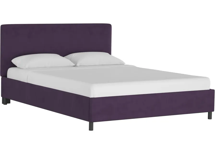 Valerie Platform Bed in Velvet Aubergine by Skyline