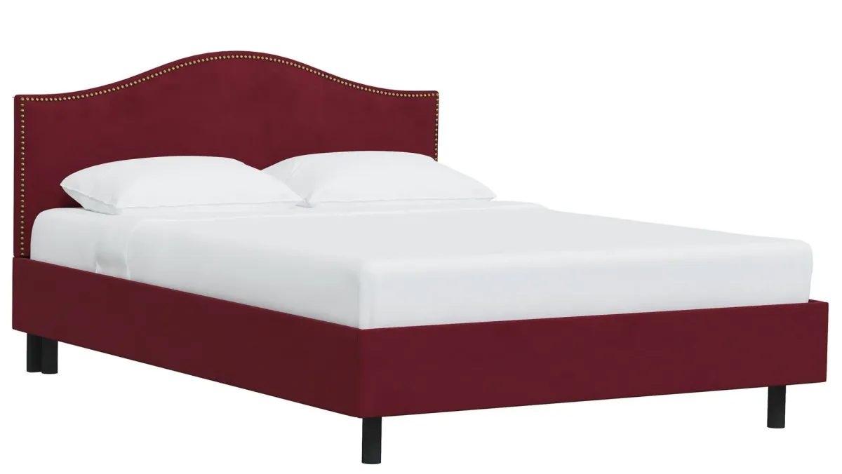 Alexander Platform Bed in Velvet Berry by Skyline