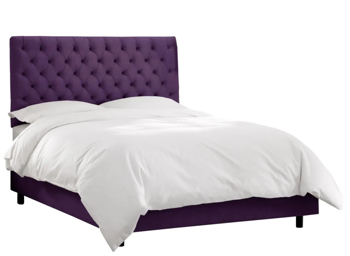 Queensbury Bed in Velvet Aubergine by Skyline