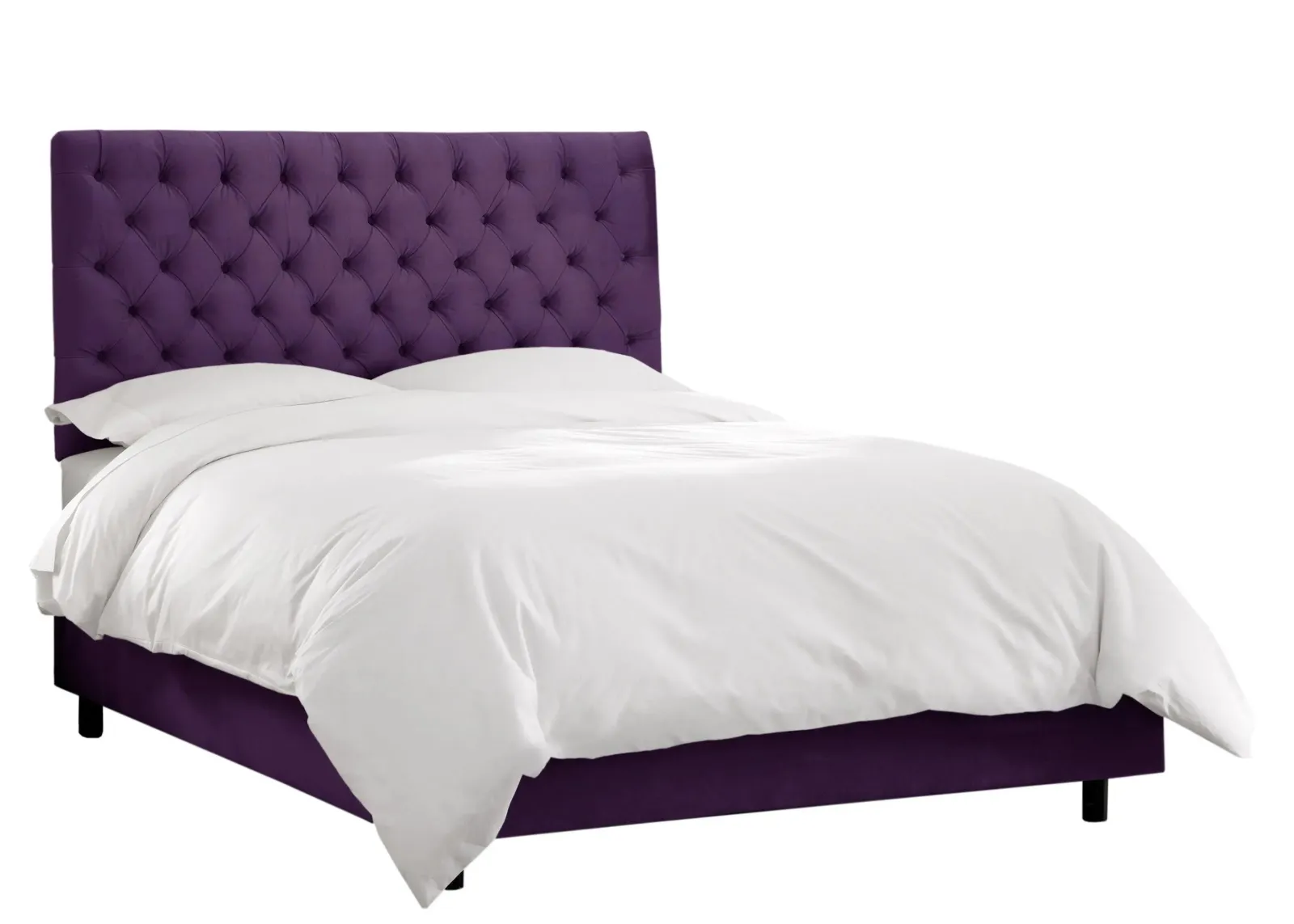 Queensbury Bed in Velvet Aubergine by Skyline