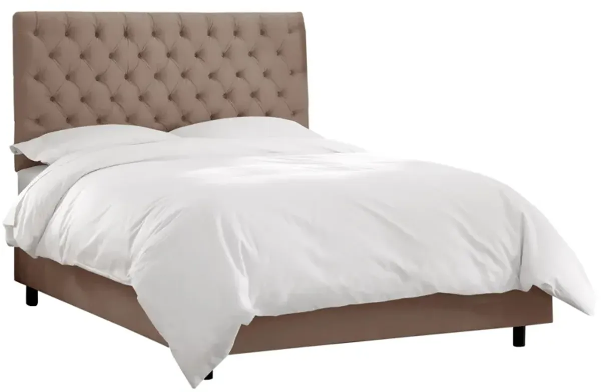 Queensbury Bed in Velvet Cocoa by Skyline