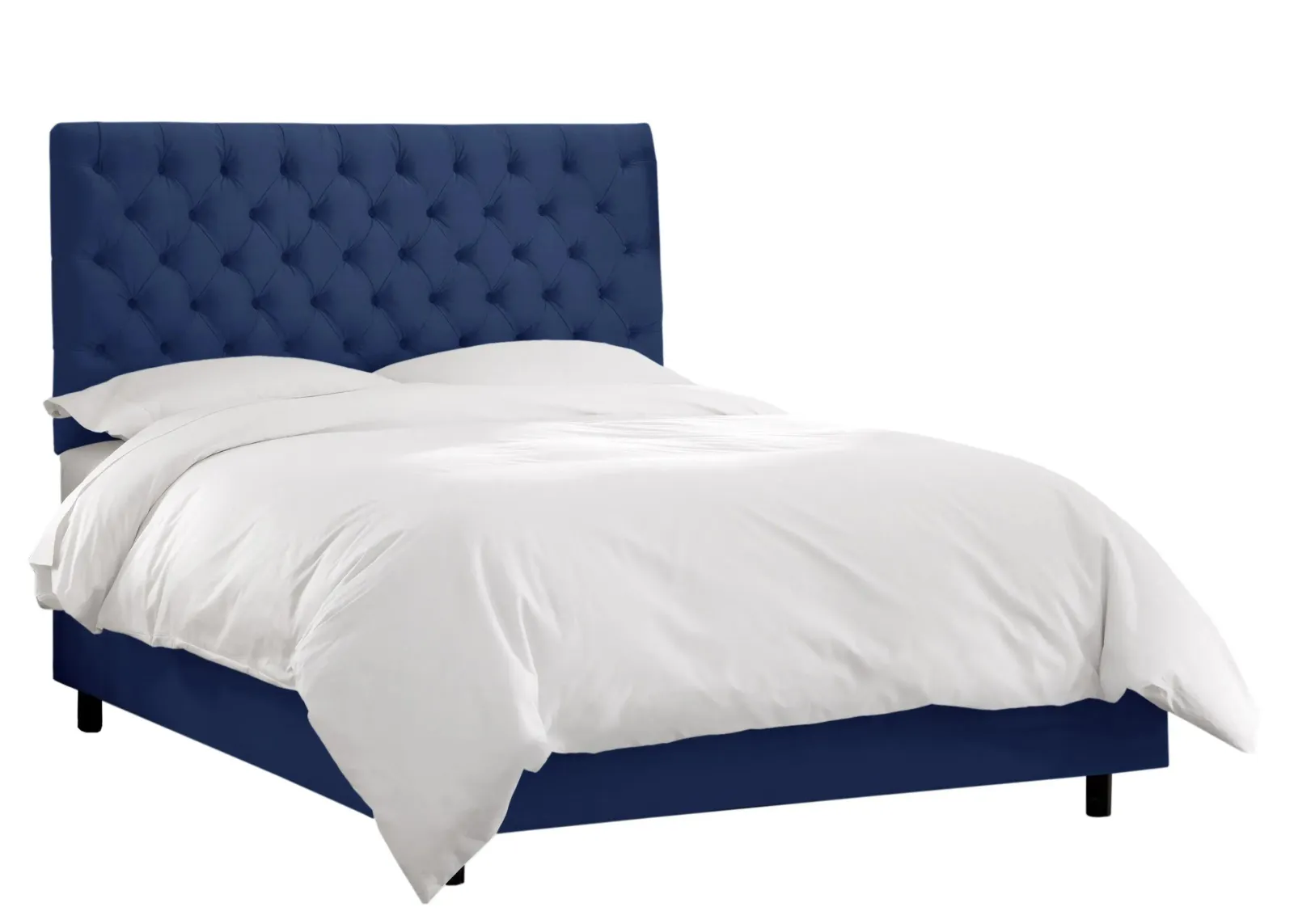 Queensbury Bed in Velvet Navy by Skyline