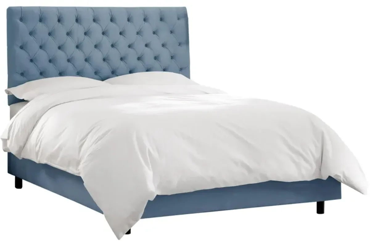 Queensbury Bed in Velvet Ocean by Skyline