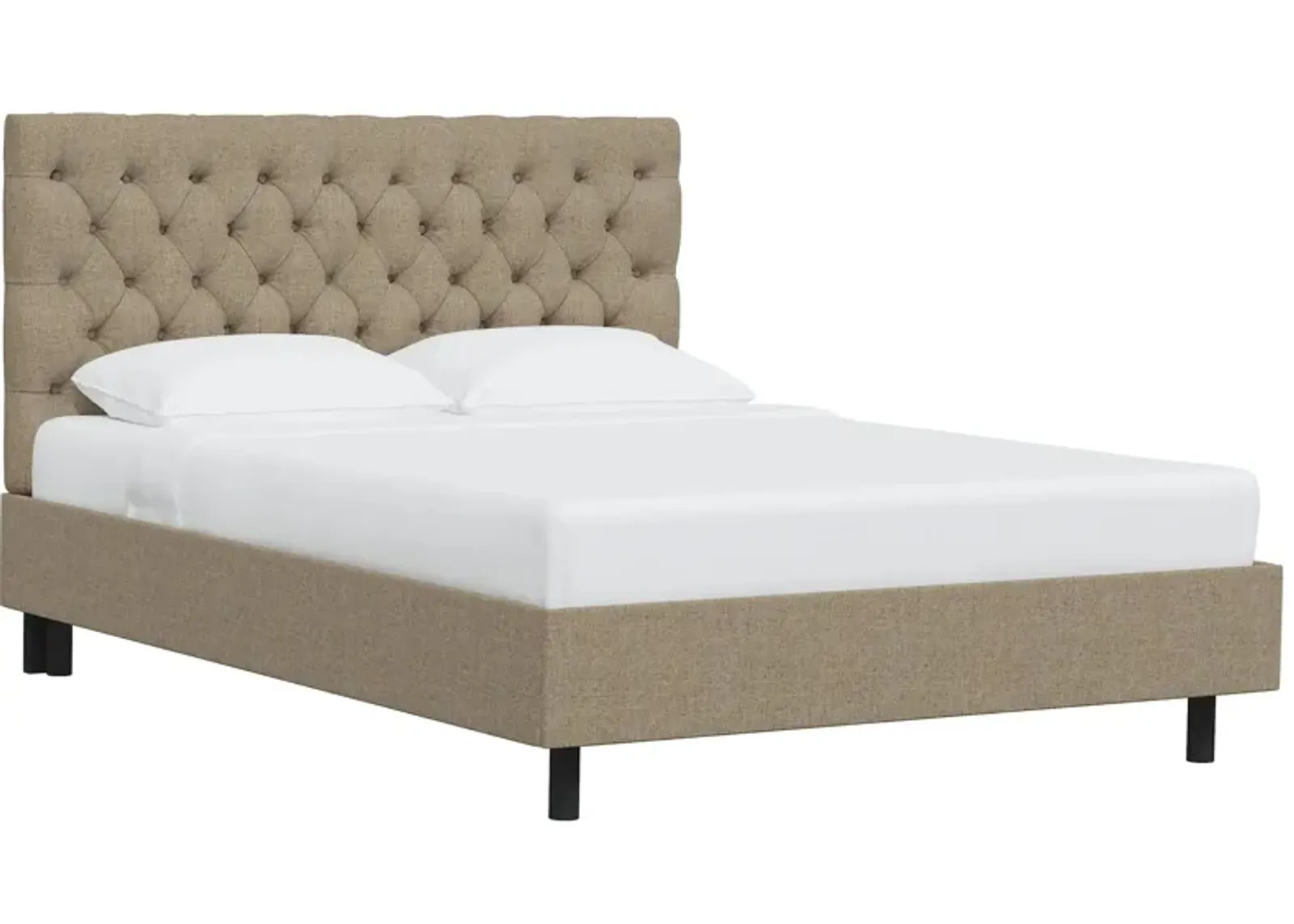 Queensbury Platform Bed in Linen Sandstone by Skyline