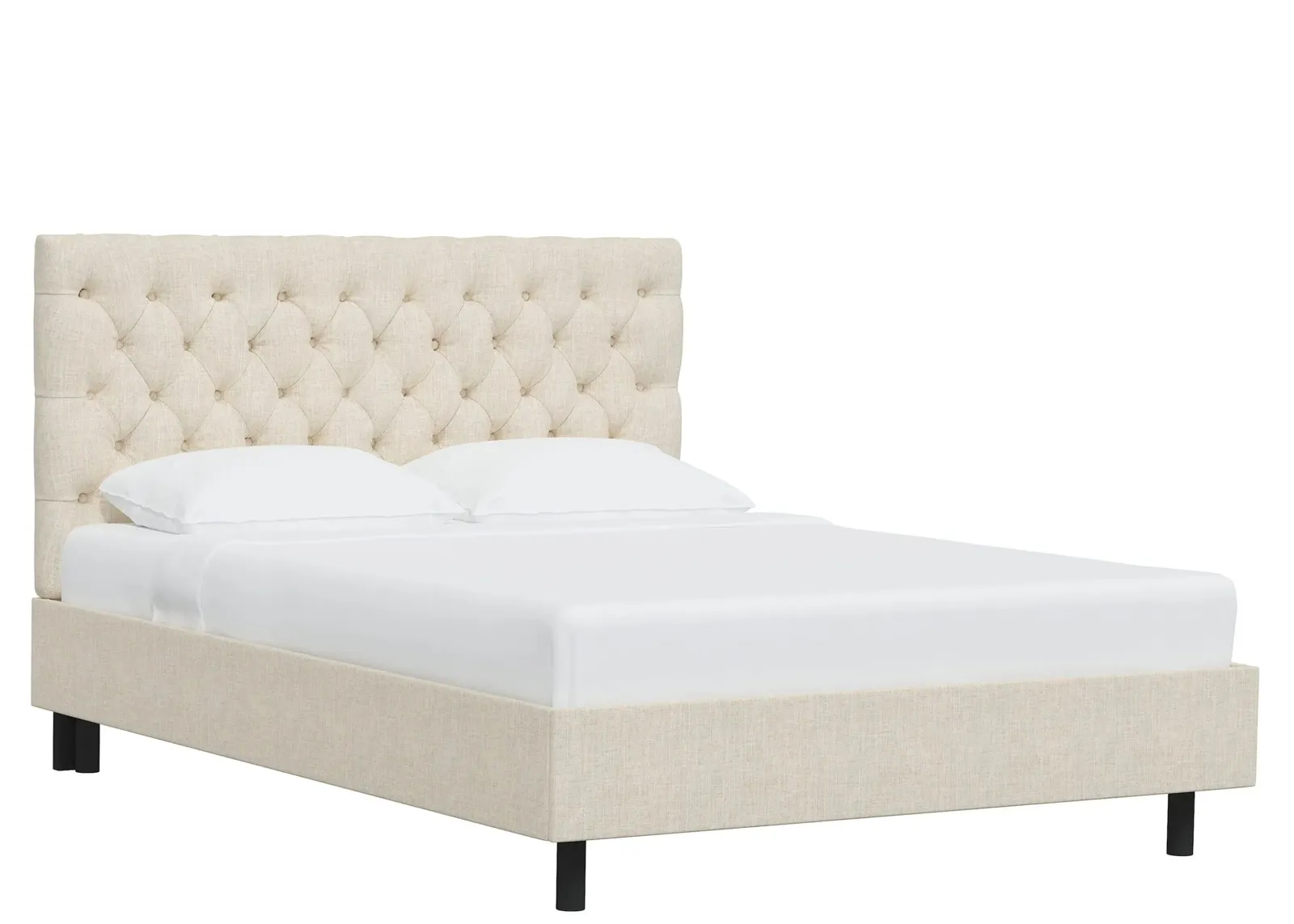 Queensbury Platform Bed in Linen Talc by Skyline