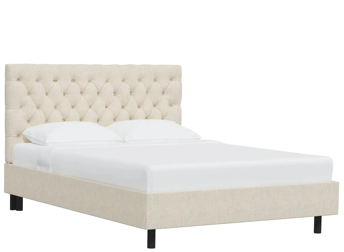 Queensbury Platform Bed in Linen Talc by Skyline