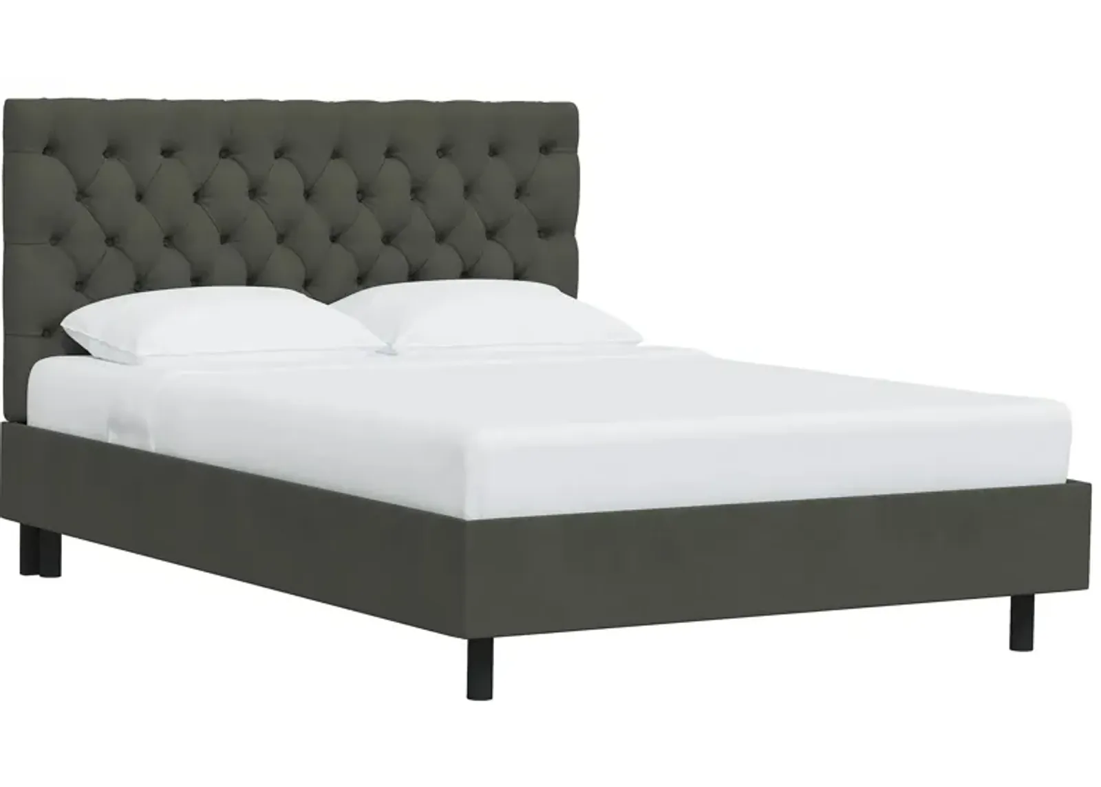 Queensbury Platform Bed in Velvet Pewter by Skyline