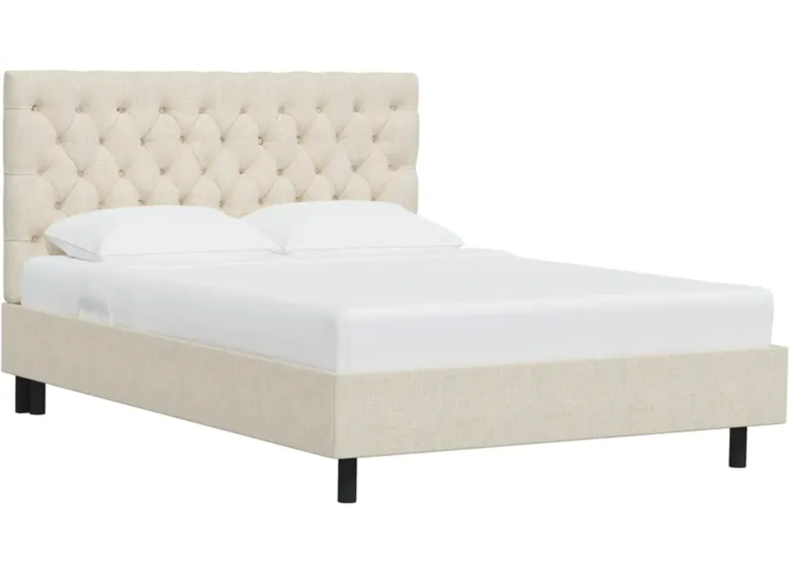 Queensbury Platform Bed in Linen Talc by Skyline