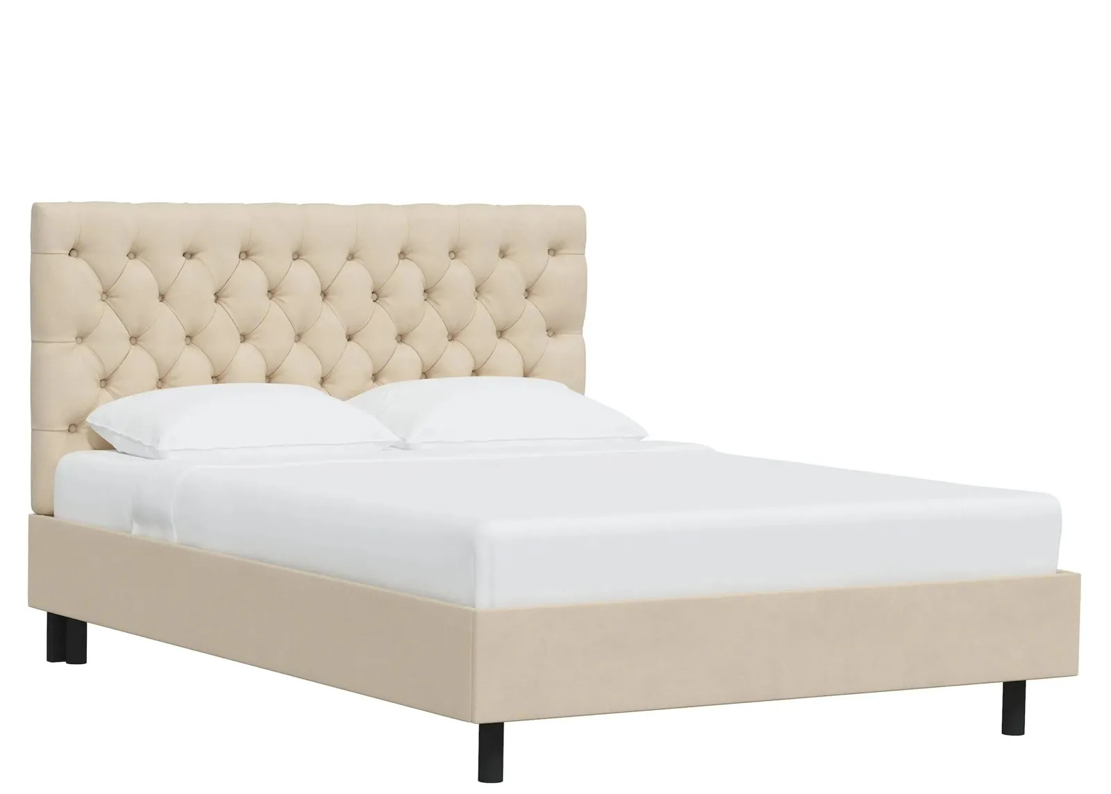 Queensbury Platform Bed in Velvet Buckwheat by Skyline