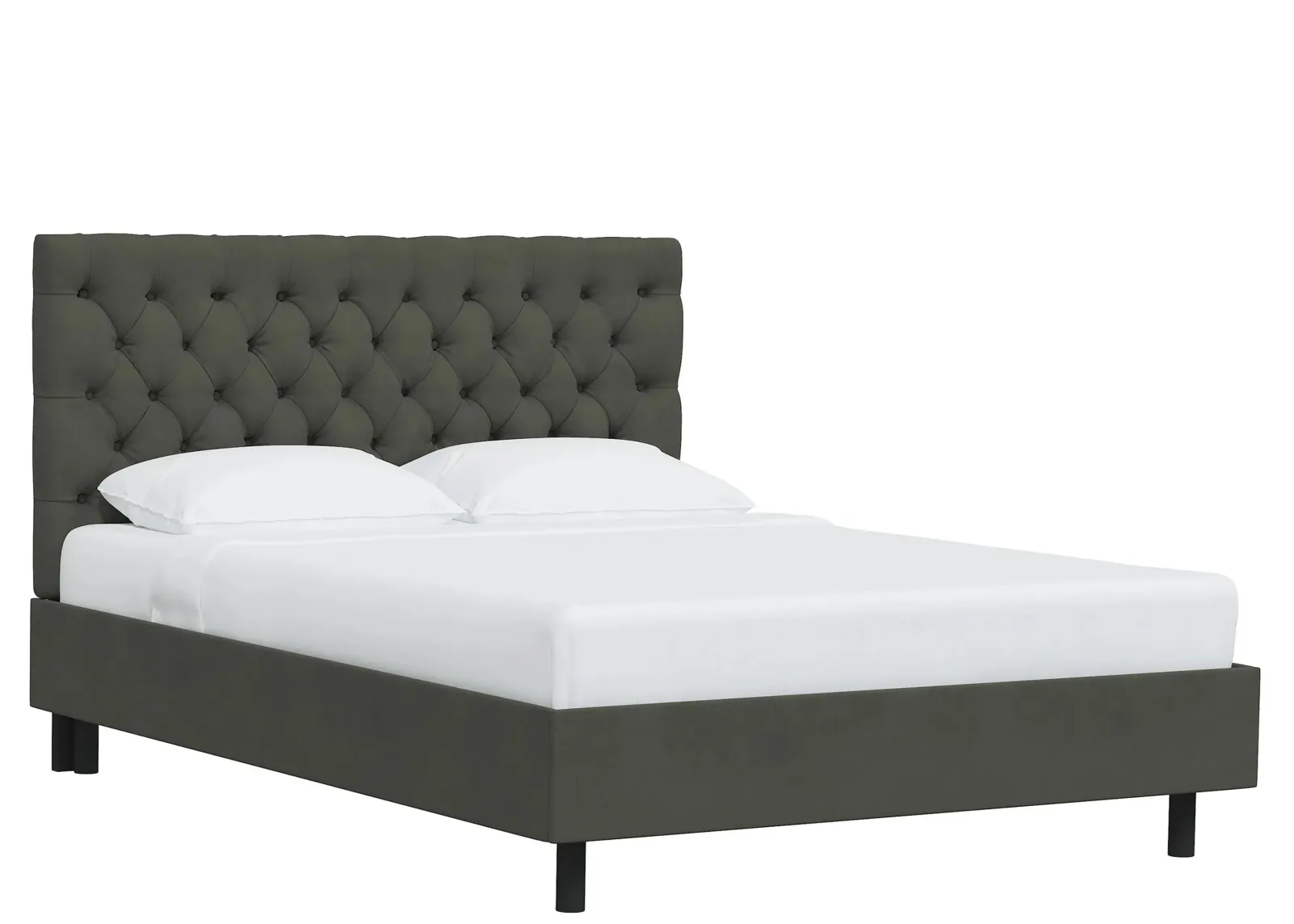 Queensbury Platform Bed in Velvet Pewter by Skyline