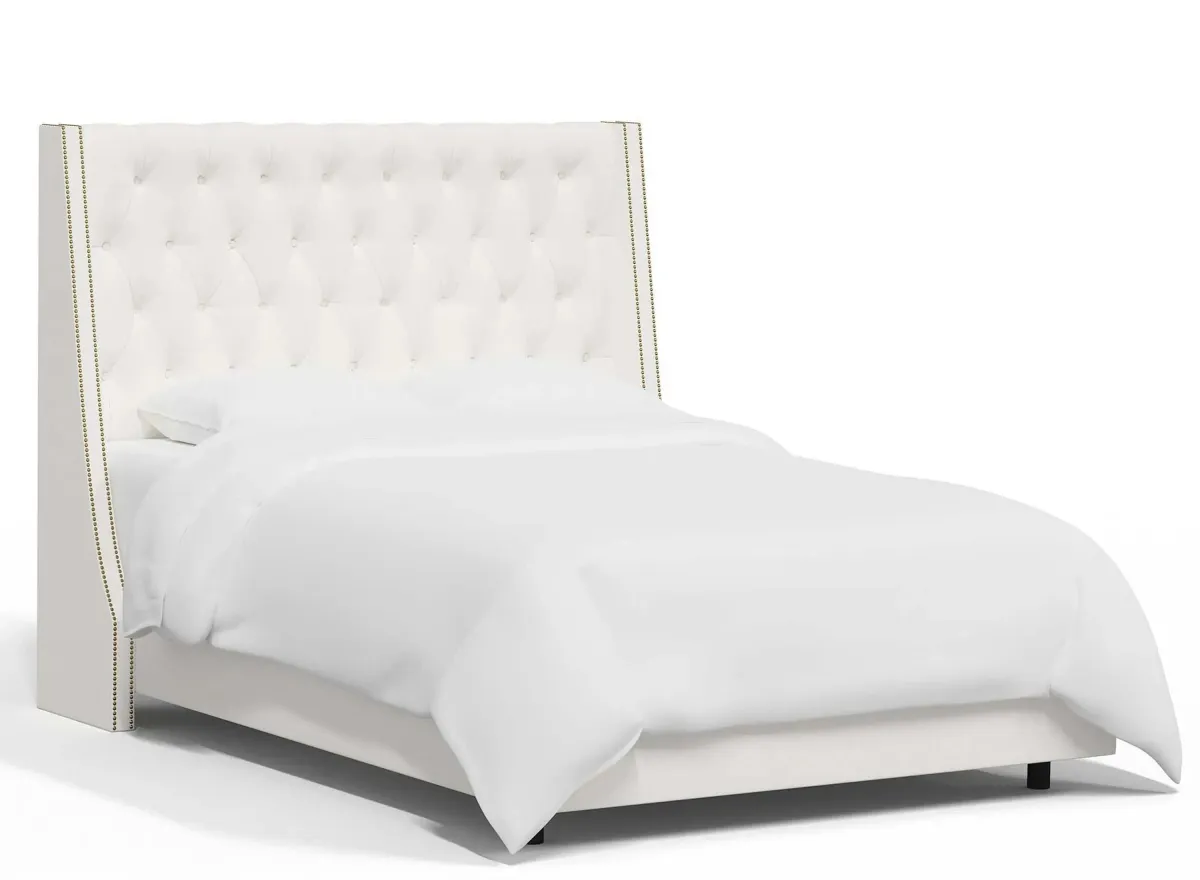 Sheridan Wingback Bed in Zuma White by Skyline