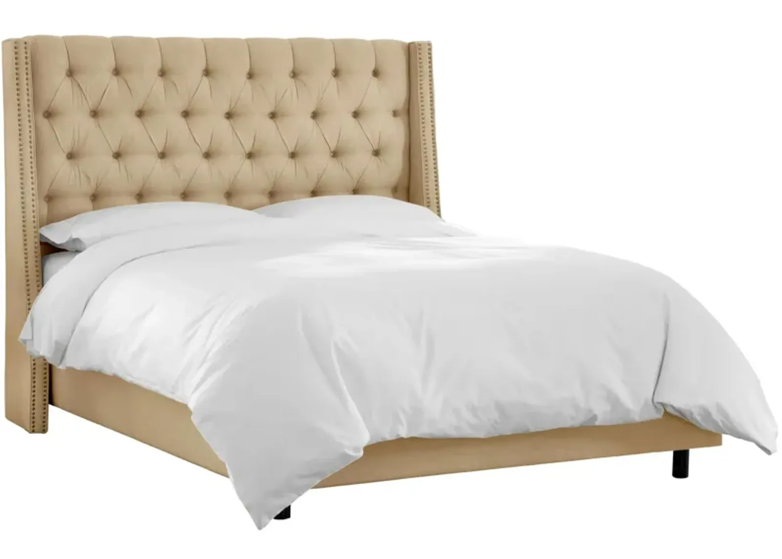 Sheridan Wingback Bed in Linen Sandstone by Skyline