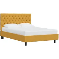 Queensbury Platform Bed in Linen French Yellow by Skyline