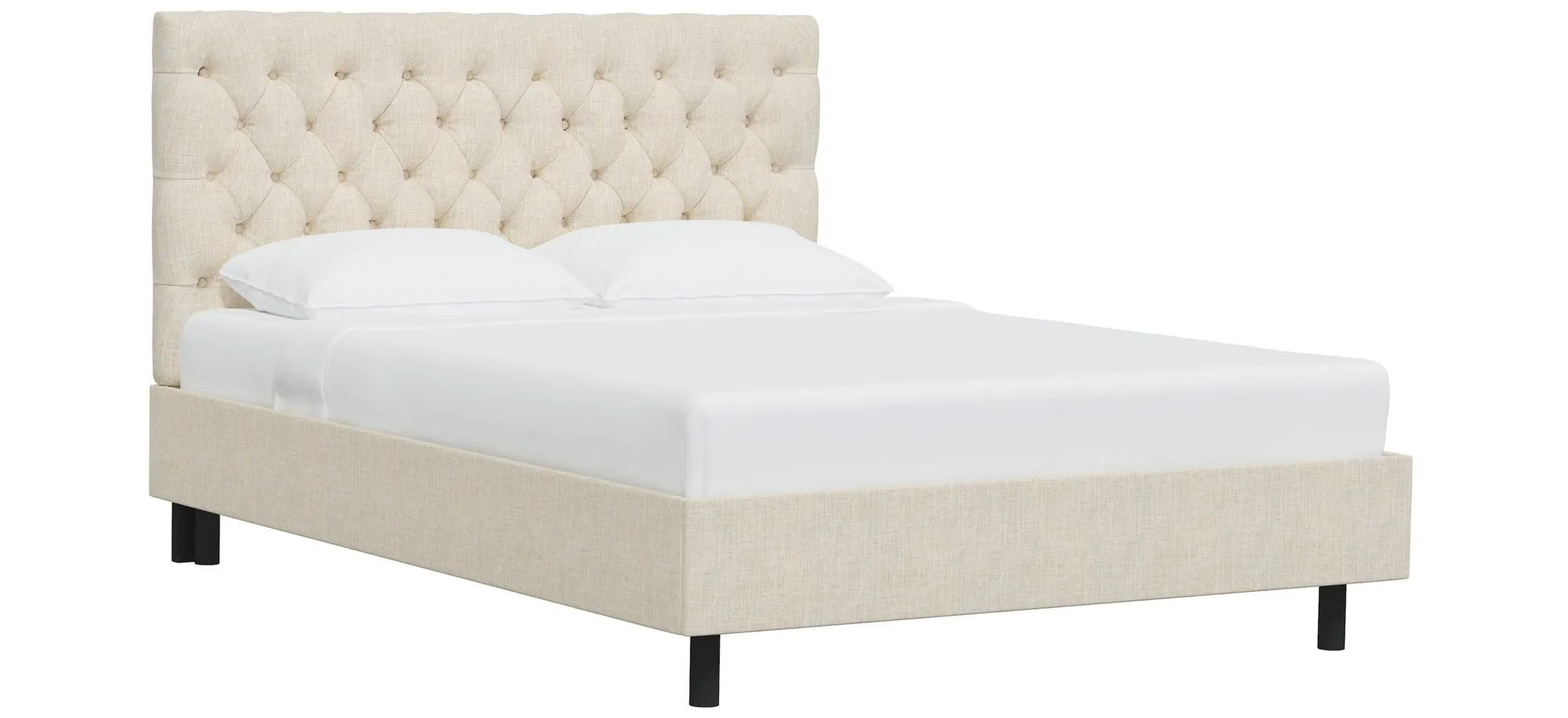 Queensbury Platform Bed in Linen Talc by Skyline