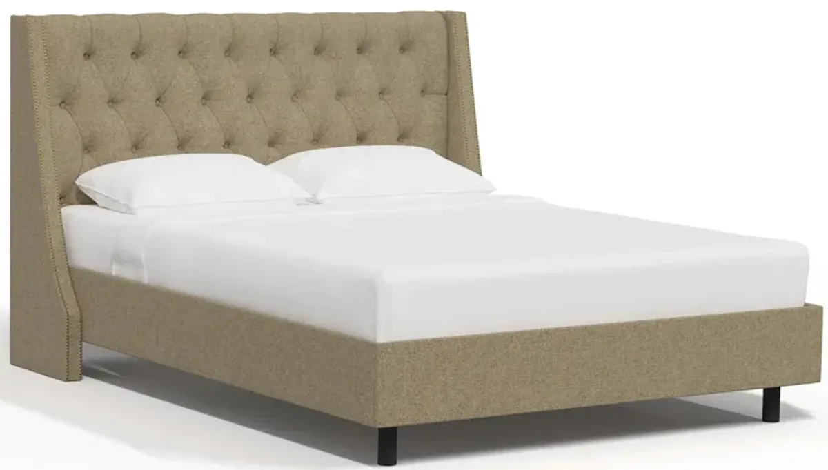 Sheridan Wingback Platform Bed in Zuma Linen by Skyline