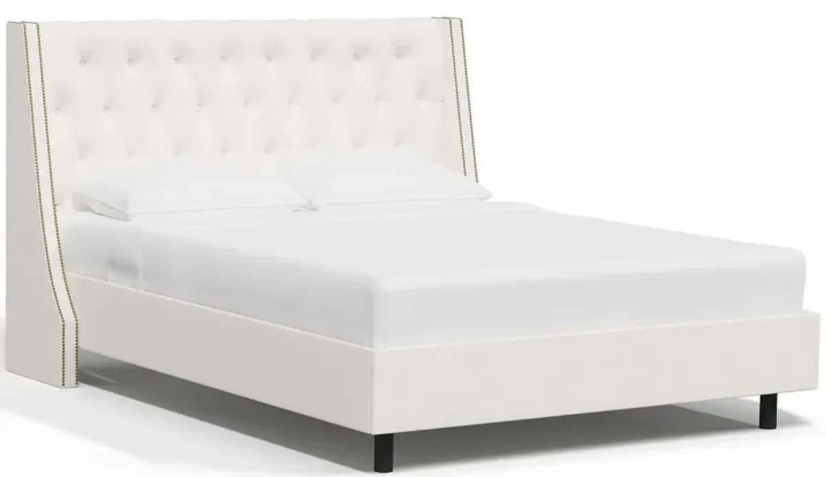 Sheridan Wingback Platform Bed in Zuma White by Skyline