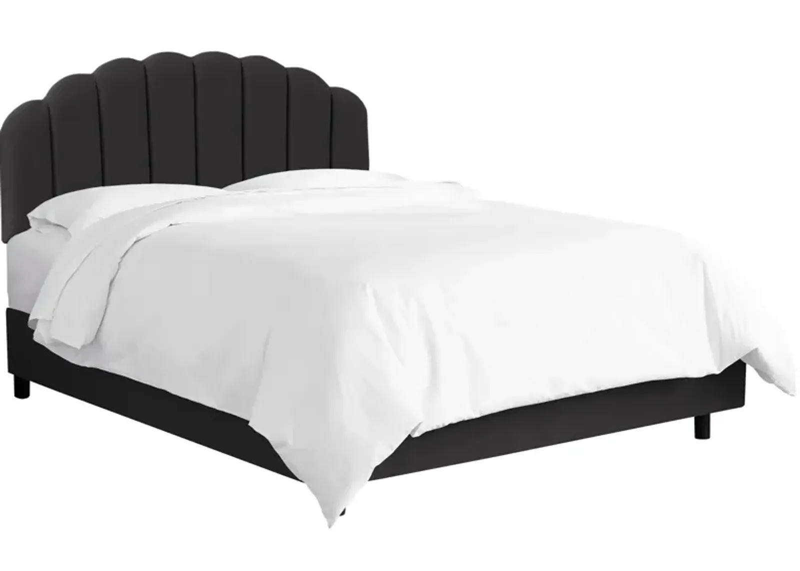 Tanner Bed in Velvet Black by Skyline