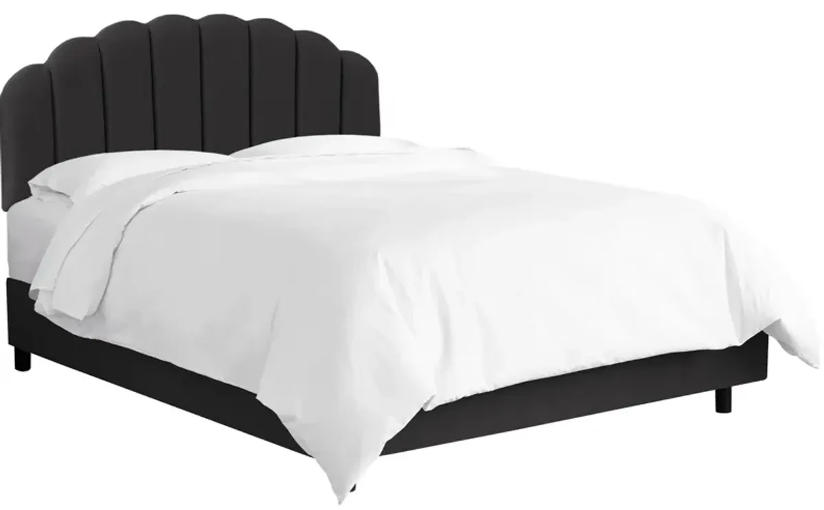 Tanner Bed in Velvet Black by Skyline