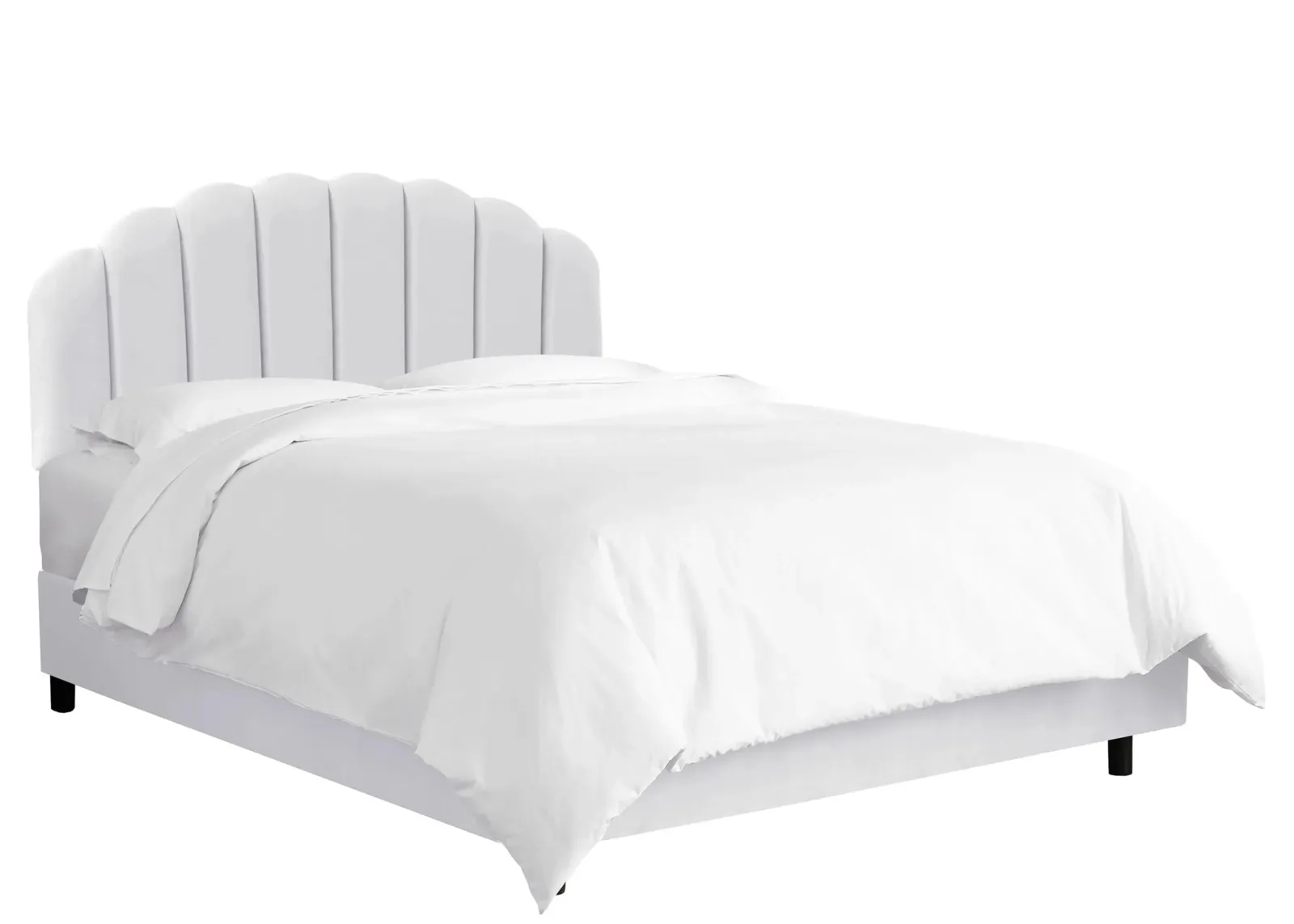 Tanner Bed in Velvet White by Skyline