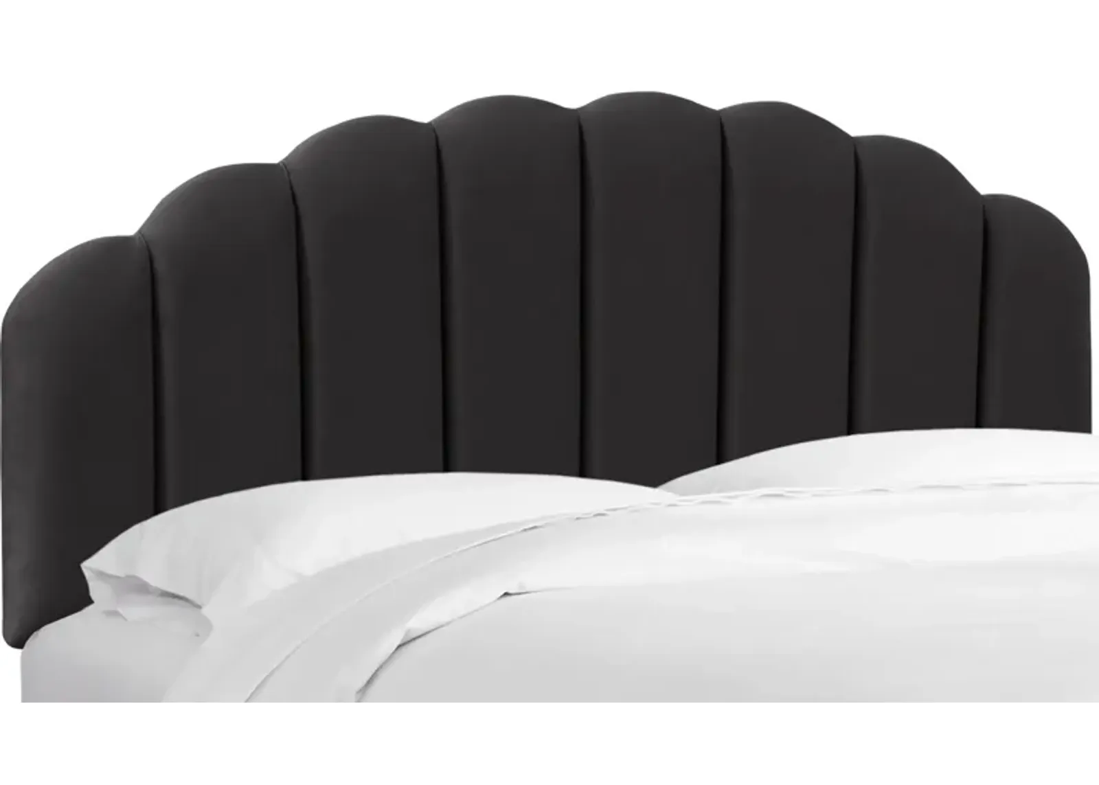 Tanner Headboard in Velvet Black by Skyline