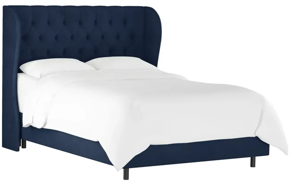 Thayer Wingback Bed in Velvet Ink by Skyline