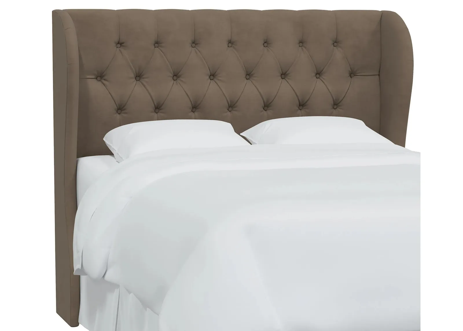 Thayer Wingback Headboard in Velvet Cocoa by Skyline